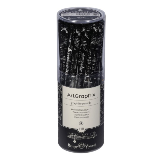 Карандаш ч/гр пластиковый б/ластика HB BV ArtGraphix Чертежи. Самолет Превью 1