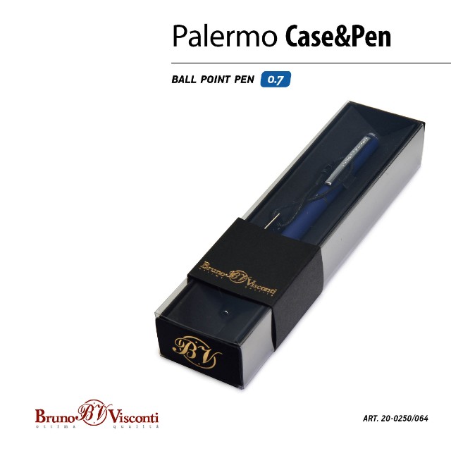 Ручка подар шар BV Palermo синяя 0,7мм авт темно-син корп Превью 1