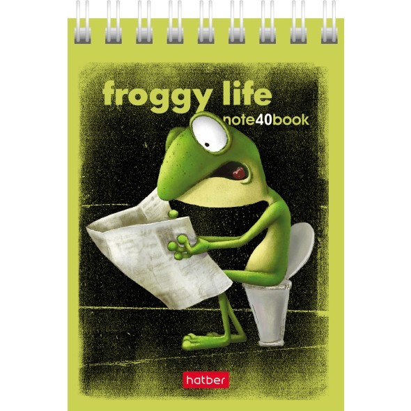 Блокнот А7 40л кл спир Лягух Кир Превью 0