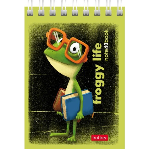 Блокнот А7 40л кл спир Лягух Кир Превью 1