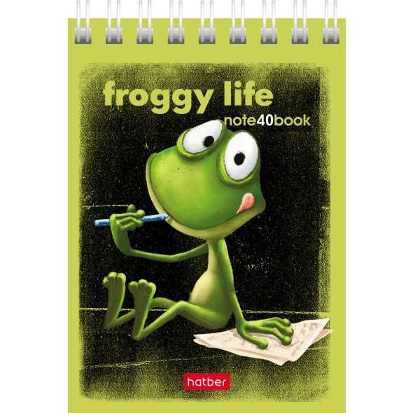 Блокнот А7 40л кл спир Лягух Кир Превью 4