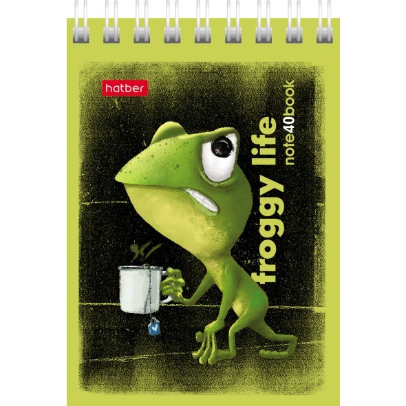 Блокнот А7 40л кл спир Лягух Кир Превью 3