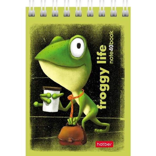 Блокнот А7 40л кл спир Лягух Кир Превью 5