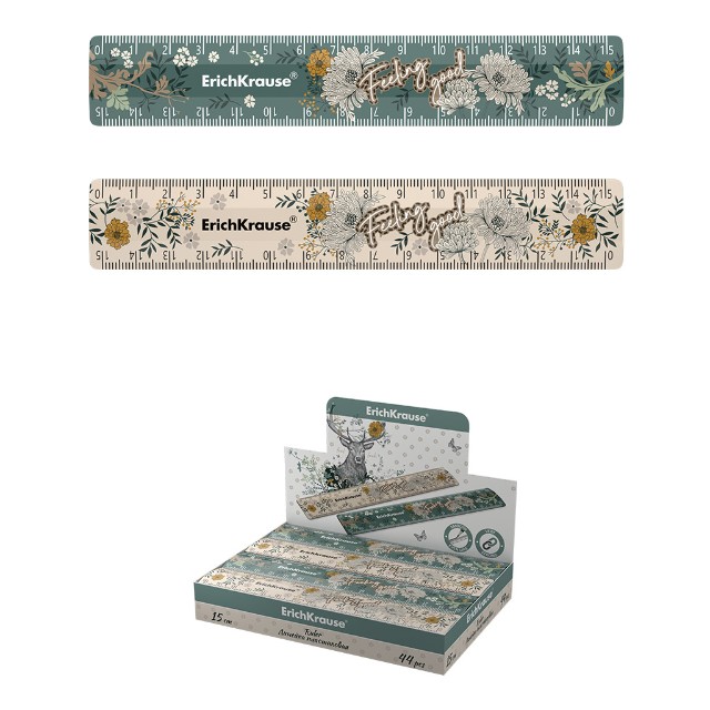 Линейка пласт. 15 см с рис EK Natural Life