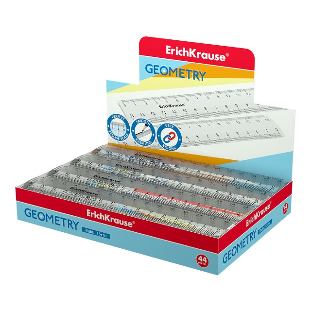 Линейка пласт. 15 см EK Clear прозрачная Превью 2