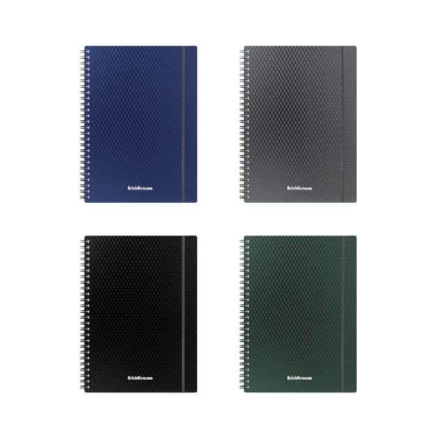 Тетрадь А5 пласт обл 80л кл спир EK Diamond ассорти на резинке Превью 3