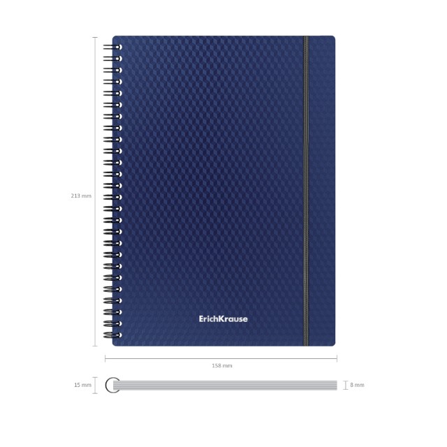 Тетрадь А5 пласт обл 80л кл спир EK Diamond ассорти на резинке Превью 6