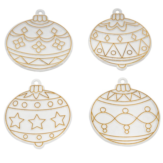 Творч Витражи Новогодние украшения с Луки 4шт Превью 1