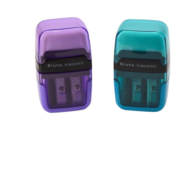 Ластик + точилка 2отв BV EasySharp с контейнером 2 цвета