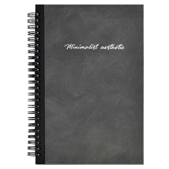 Зап. книжка А5 96л кл спир Escalada Нубук серый кожзам