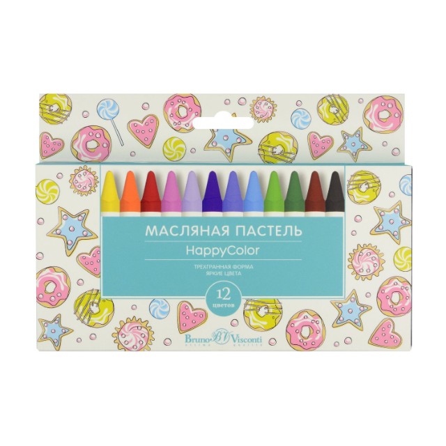Пастель масляная 12цв BV Happycolor Превью 3