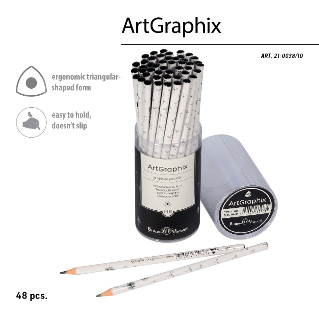 Карандаш ч/гр пластиковый б/ластика HB BV ArtGraphix Одуванчики трехгр Превью 1