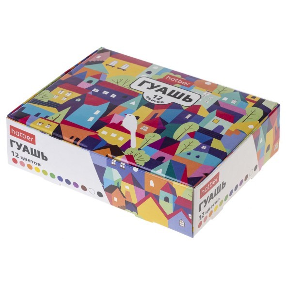 Гуашь 12цв Hatber Городок к/к 25гр Превью 3