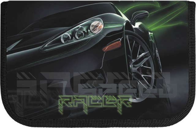 Пенал 1 отд пуст 1 откид карман Lamark Racer black