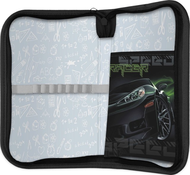 Пенал 1 отд пуст 1 откид карман Lamark Racer black Превью 2