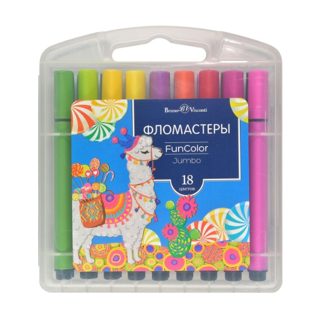 Фломастеры 18 цв BV Funcolor Jumbo толст 2 вида Превью 5