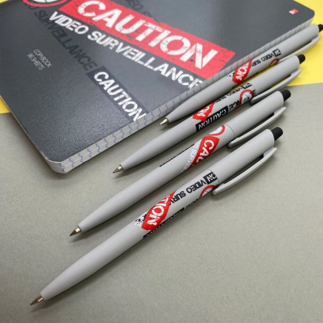 Ручка шариковая синяя BV HappyClick Keep Away Video camera 0,5мм принт Превью 6