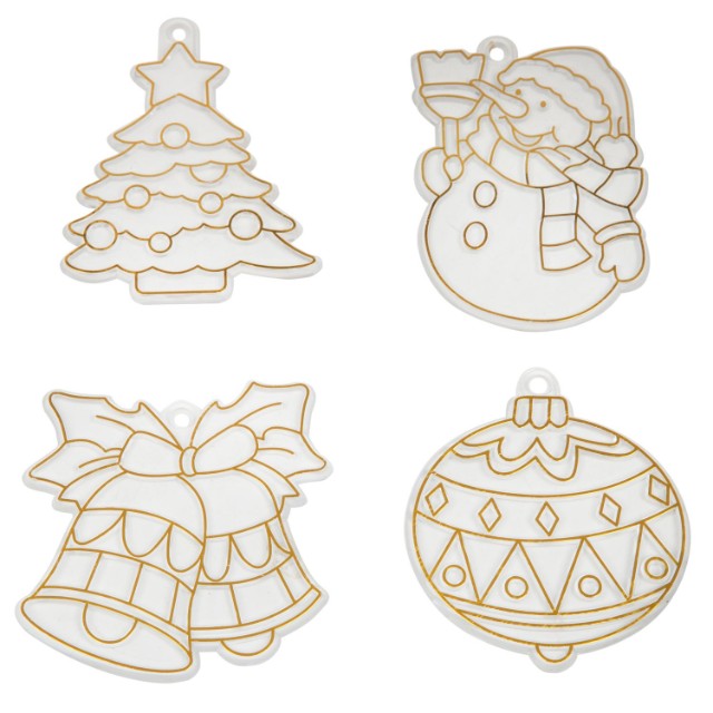 Творч Витражи Новогодние украшения с Буки 4шт Превью 1