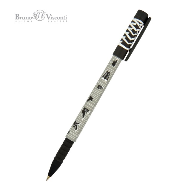 Ручка шариковая синяя BV FunWrite Кеды серые 0.5 принт Превью 1