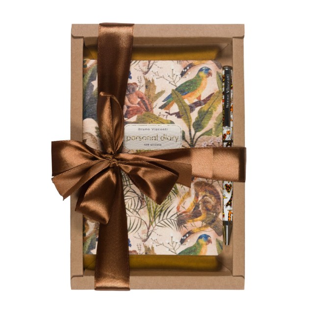 Набор подар BV Fauna.джунгли ежедневник и металл. ручка в подар. коробке