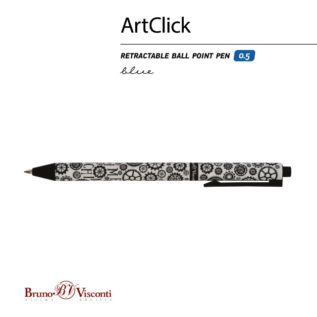 Ручка шариковая синяя BV ArtClick Time Machine 0,5мм принт авт Превью 6