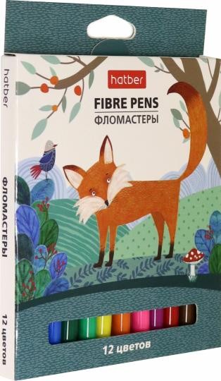 Фломастеры 12 цв Hatber COLORA к/к подходят для фломографа