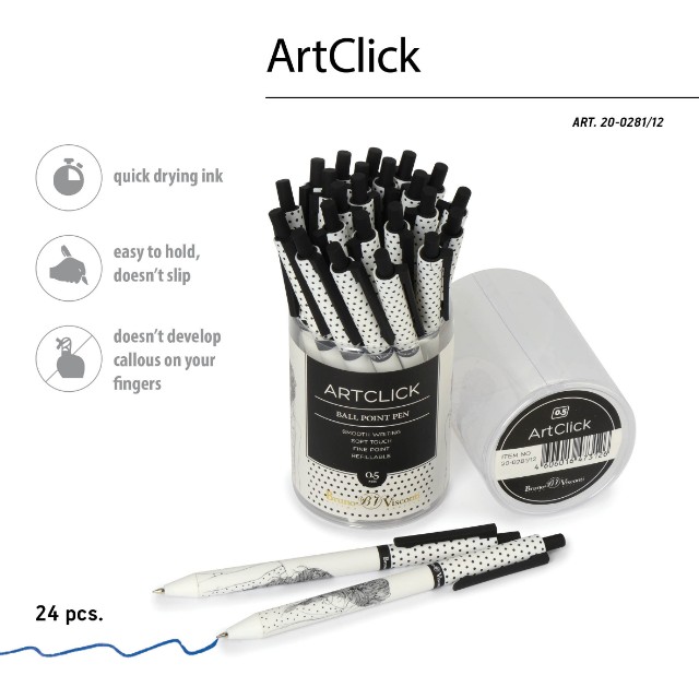 Ручка шариковая синяя BV ArtClick Девушка с косичкой 0.5 мм Превью 1