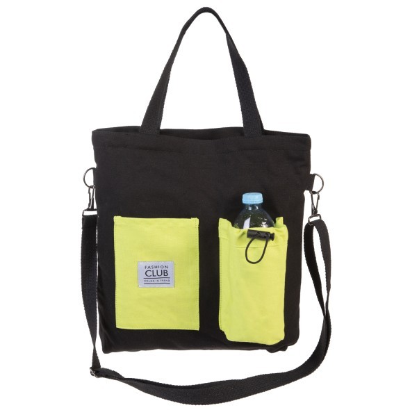 Сумка-шоппер Hatber Black&Yellow 3 кармана хлопок