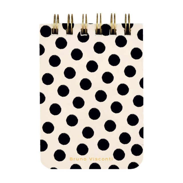 Блокнот А7 100л лин BV Cute Journal Black&White. Горошек