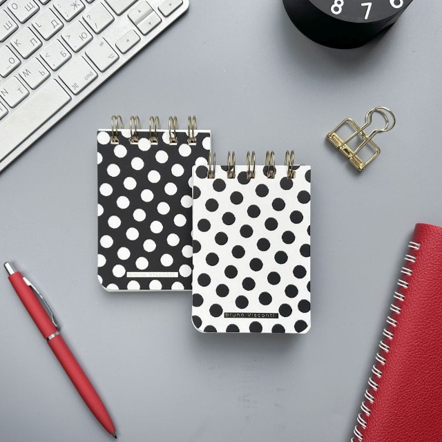 Блокнот А7 100л лин BV Cute Journal Black&White. Горошек Превью 6