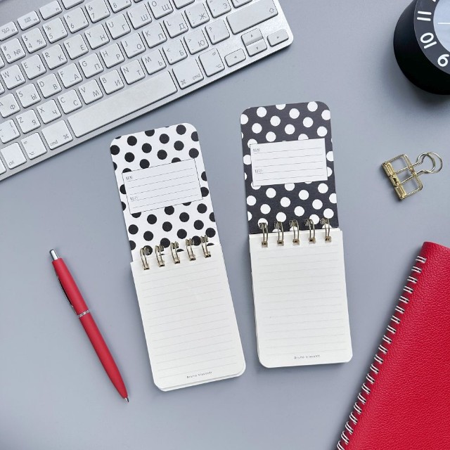 Блокнот А7 100л лин BV Cute Journal Black&White. Горошек Превью 4