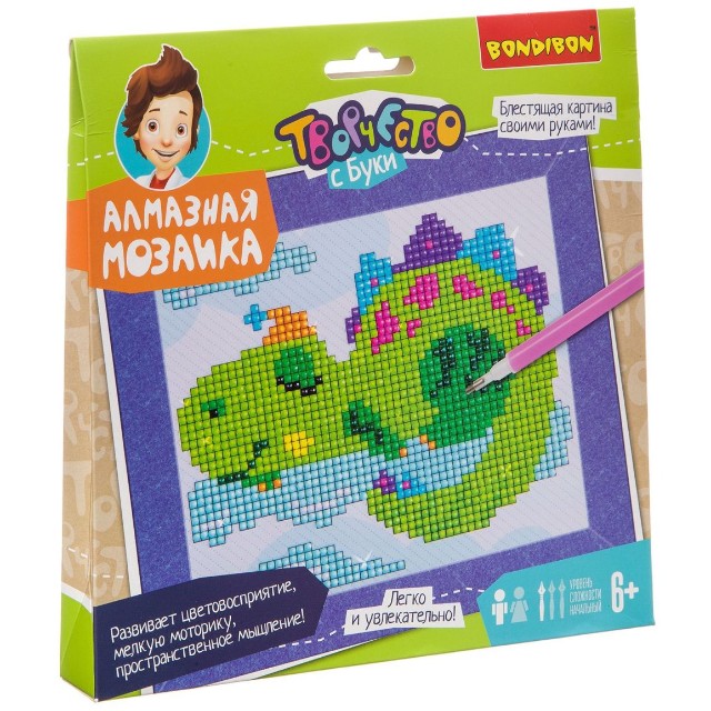 Творч Алмазная мозаика Динозаврик