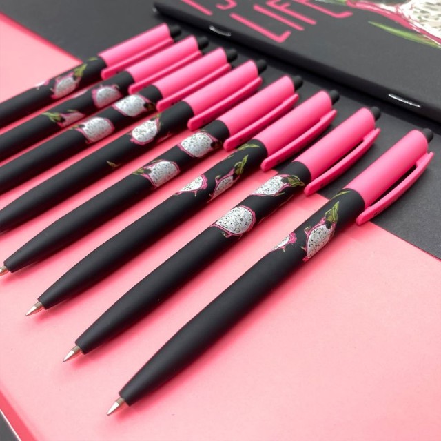 Ручка шариковая синяя BV HappyClick Fresh&Fruity Питахайя 0,5мм принт Превью 1