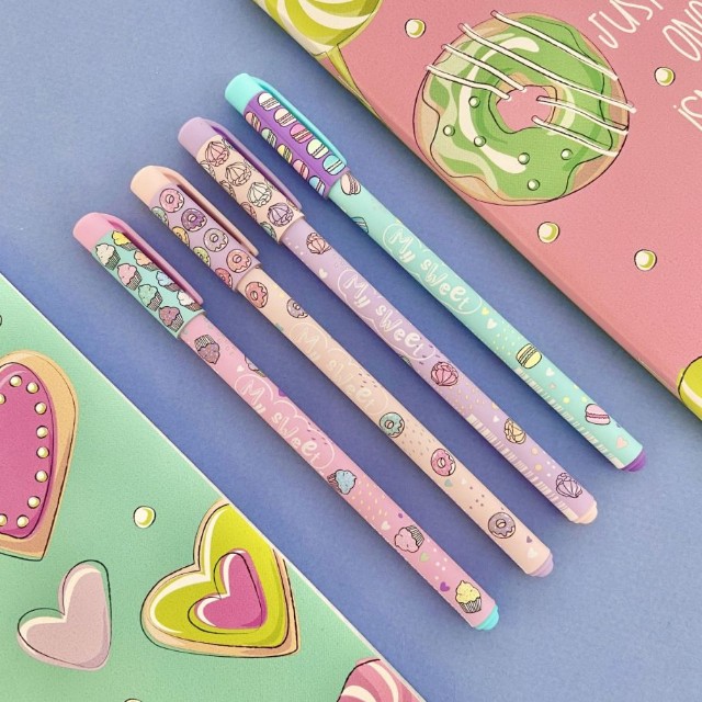 Ручка шариковая синяя BV HappyWrite My Sweet. Капкейки 0,5мм Превью 3