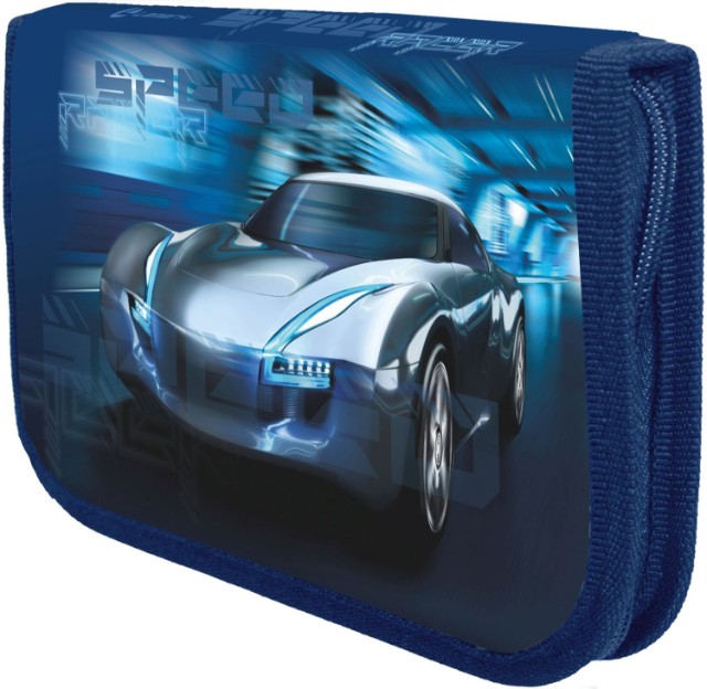Пенал 1 отд пуст 1 откид карман Lamark Speed Racer blue Превью 2
