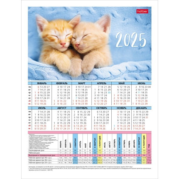 Календарь листовой 2025 (табель) КТб4 Для женщин Превью 2