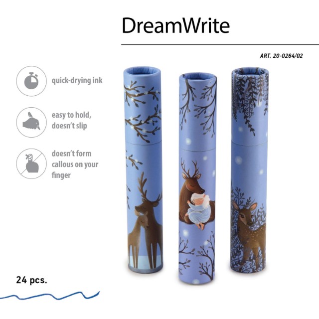 Ручка подар шар BV DreamWrite синяя 0,7мм Олененок 3 вида Превью 4