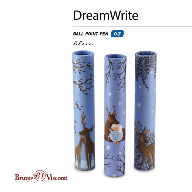 Ручка подар шар BV DreamWrite синяя 0,7мм Олененок 3 вида Превью 8