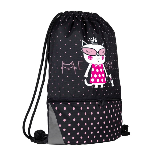 Мешок д/обуви BV Ginza cats. Кошечка на прогулке, черный Превью 1