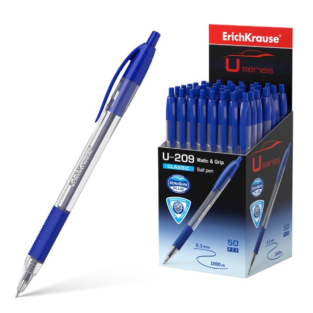 Ручка шариковая синяя EK U-209 Classic Matic&Grip 1.0, Ultra Glide Technology