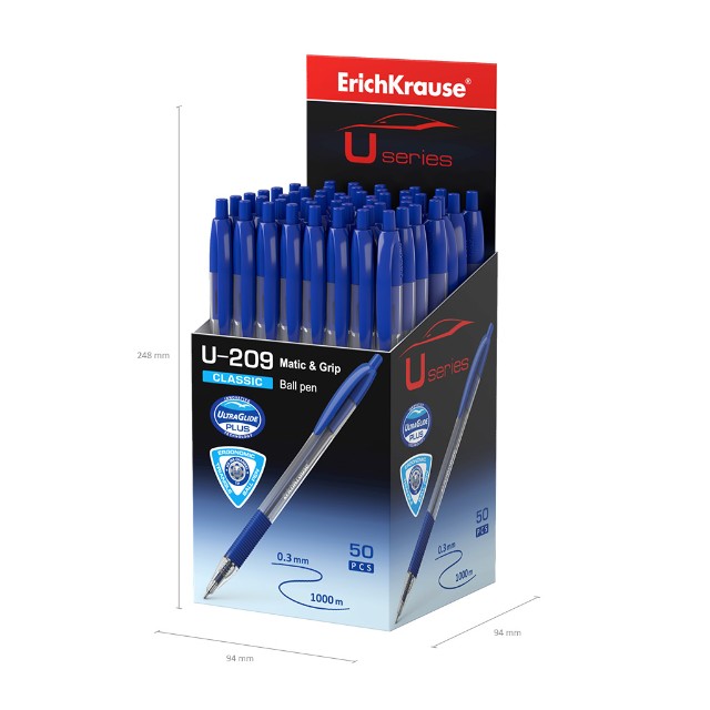 Ручка шариковая синяя EK U-209 Classic Matic&Grip 1.0, Ultra Glide Technology Превью 3