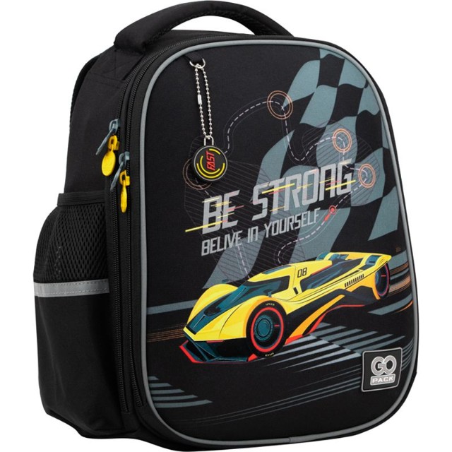 Ранец панцирный GoPack Be Strong Гонки черный