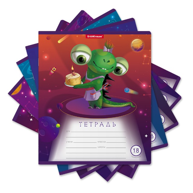 Тетрадь 18л линейка Cosmic Monsters Превью 0