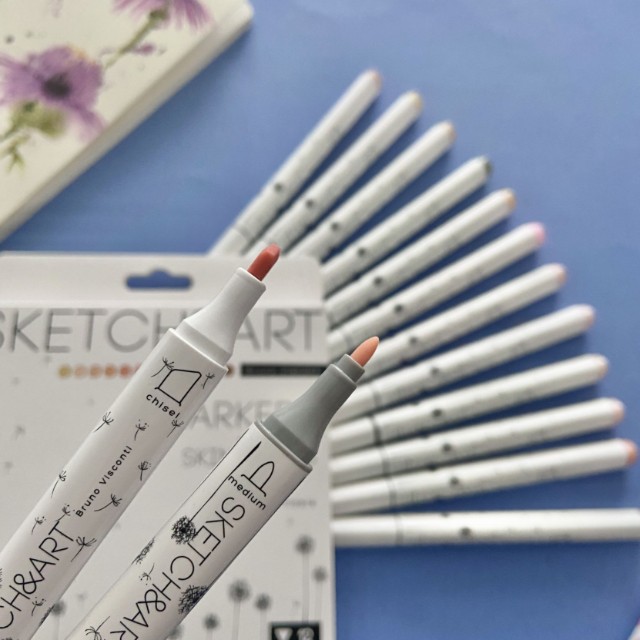 Маркеры д/скетчинга двуст 12цв 1-6мм BV Sketch&Art Портрет к/к Превью 4