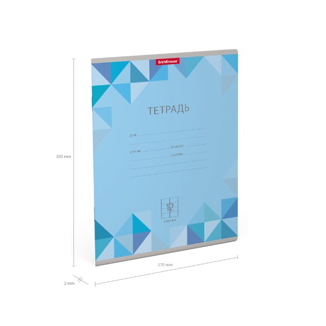 Тетрадь 12л клетка Однотонная с рис Optima Rhombs ассорти Превью 10