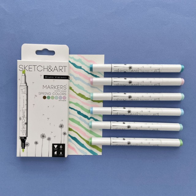 Маркеры д/скетчинга двуст 6цв 1-6мм BV Sketch&Art Весенний пейзаж Превью 4