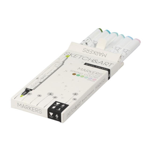 Маркеры д/скетчинга двуст 6цв 1-6мм BV Sketch&Art Весенний пейзаж Превью 5