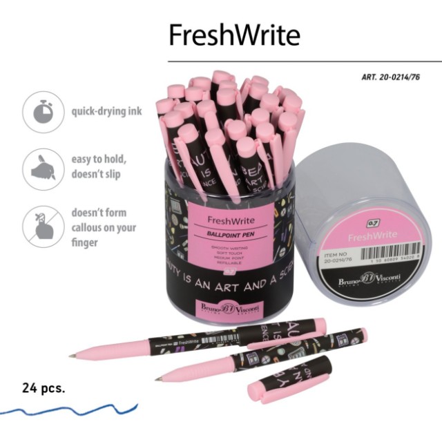 Ручка шариковая синяя BV FreshWrite. Дамские штучки. Помада 0,7мм принт Превью 4