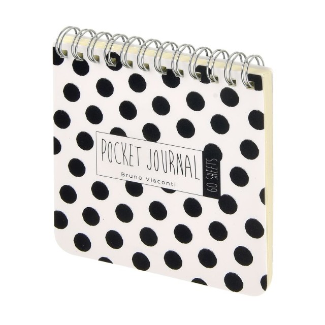 Блокнот А7+ 60л точка спир BV Pocket Journal Black&White Превью 2
