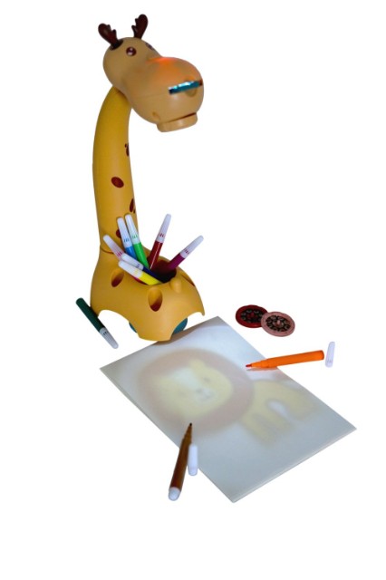 Проектор для рисования обучающий Жирафик 6 дисков, 48 шаблонов рисунка, 12 фломастеров Превью 1